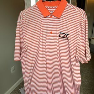 Orange, white and blue/purple striped C&B polo